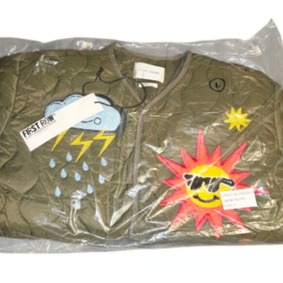 First Row Embroidered Olive Green Jacket - Picture 3 of 4